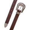 Lucky Brand Women’s Western Leather Belt | Classic | Fashion | Vintage | Buffalo Leather | Western-Inspired(Suede Western – Brown)