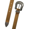 Lucky Brand Women’s Western Leather Belt | Classic | Fashion | Vintage | Buffalo Leather | Western-Inspired(Suede Western – Mustard)