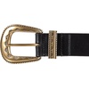 Lucky Brand Women’s Western Leather Belt | Classic | Fashion | Vintage | Buffalo Leather | Western-Inspired(Textured Buckle – Black)