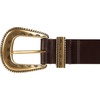 Lucky Brand Women’s Western Leather Belt | Classic | Fashion | Vintage | Buffalo Leather | Western-Inspired(Textured Buckle – Brown)