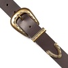 Lucky Brand Women’s Western Leather Belt | Classic | Fashion | Vintage | Buffalo Leather | Western-Inspired(Textured Buckle – Brown)