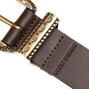 Lucky Brand Women’s Western Leather Belt | Classic | Fashion | Vintage | Buffalo Leather | Western-Inspired(Textured Buckle – Brown)