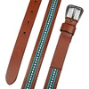 Lucky Brand Women’s Western Leather Belt | Classic | Fashion | Vintage | Buffalo Leather | Western-Inspired(Turquoise Beaded – Tan)
