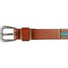Lucky Brand Women’s Western Leather Belt | Classic | Fashion | Vintage | Buffalo Leather | Western-Inspired(Turquoise Beaded – Tan)