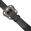 Lucky Brand Women’s Western Leather Belt | Classic | Fashion | Vintage | Buffalo Leather | Western-Inspired(Turquoise Stud – Black)