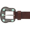 Lucky Brand Women’s Western Leather Belt | Classic | Fashion | Vintage | Buffalo Leather | Western-Inspired(Turquoise Stud – Brown)