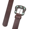 Lucky Brand Women’s Western Leather Belt | Classic | Fashion | Vintage | Buffalo Leather | Western-Inspired(Turquoise Stud – Brown)