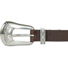 Lucky Brand Women’s Western Leather Belt | Classic | Fashion | Vintage | Buffalo Leather | Western-Inspired(Western Buckle – Brown)
