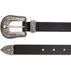 Lucky Brand Women’s Western Leather Belt | Classic | Fashion | Vintage | Buffalo Leather | Western-Inspired(Western Buckle and Tip – Black)