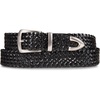 Lucky Brand Women’s Western Leather Belt | Classic | Fashion | Vintage | Buffalo Leather | Western-Inspired(Braided – Black)