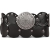 Lucky Brand Women’s Western Leather Belt | Classic | Fashion | Vintage | Buffalo Leather | Western-Inspired(Grommet Concho – Black)