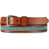 Lucky Brand Women’s Western Leather Belt | Classic | Fashion | Vintage | Buffalo Leather | Western-Inspired(Turquoise Beaded – Tan)