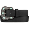 Lucky Brand Women’s Western Leather Belt | Classic | Fashion | Vintage | Buffalo Leather | Western-Inspired(Turquoise Stud – Black)