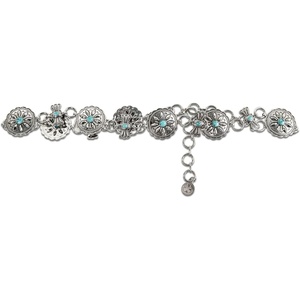 Lucky Brand Women’s Western Leather Belt | Classic | Fashion | Vintage | Buffalo Leather | Western-Inspired(Metal Turquoise – Silver)
