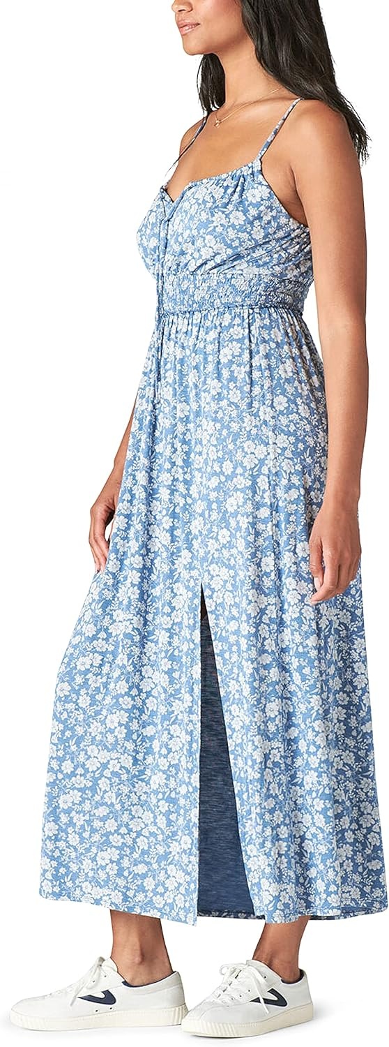 image:imageLucky Brand Womens Printed Smocked DressBlue Multi