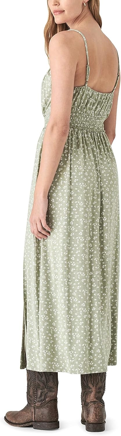 image:imageLucky Brand Womens Printed Smocked DressOlive Multi