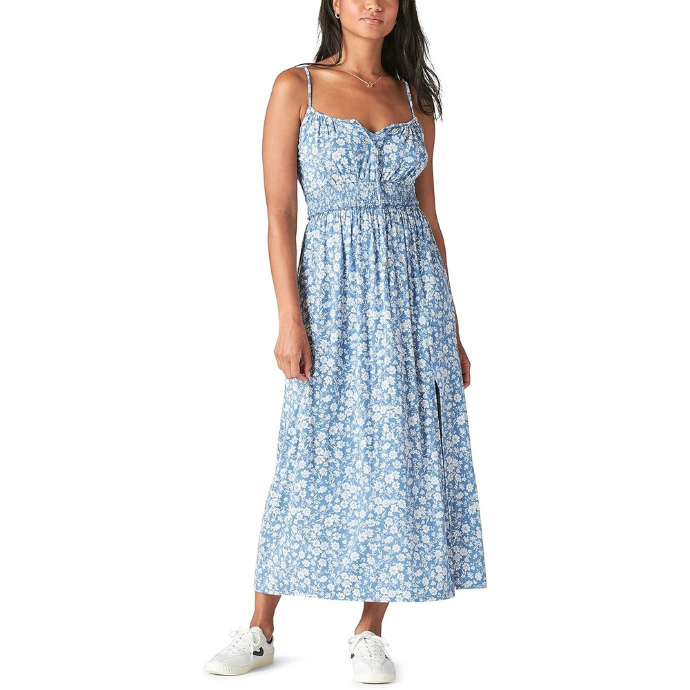image:imageLucky Brand Womens Printed Smocked DressBlue Multi