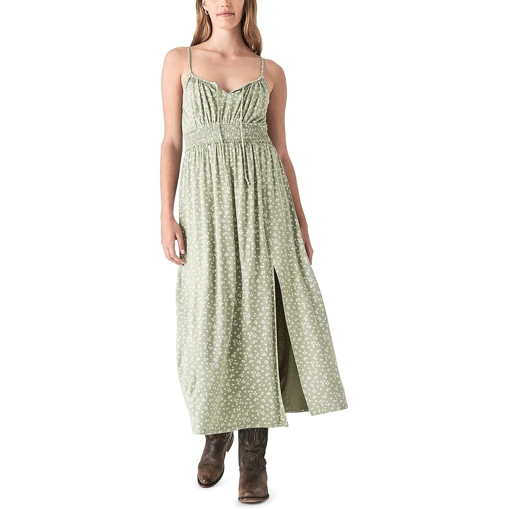 image:imageLucky Brand Womens Printed Smocked DressOlive Multi