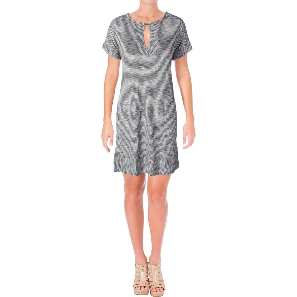 image:imageLucky Brand Womens Striped Tee DressBlackMulti