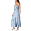 Lucky Brand Women’s Printed Smocked Dress(Blue Multi)
