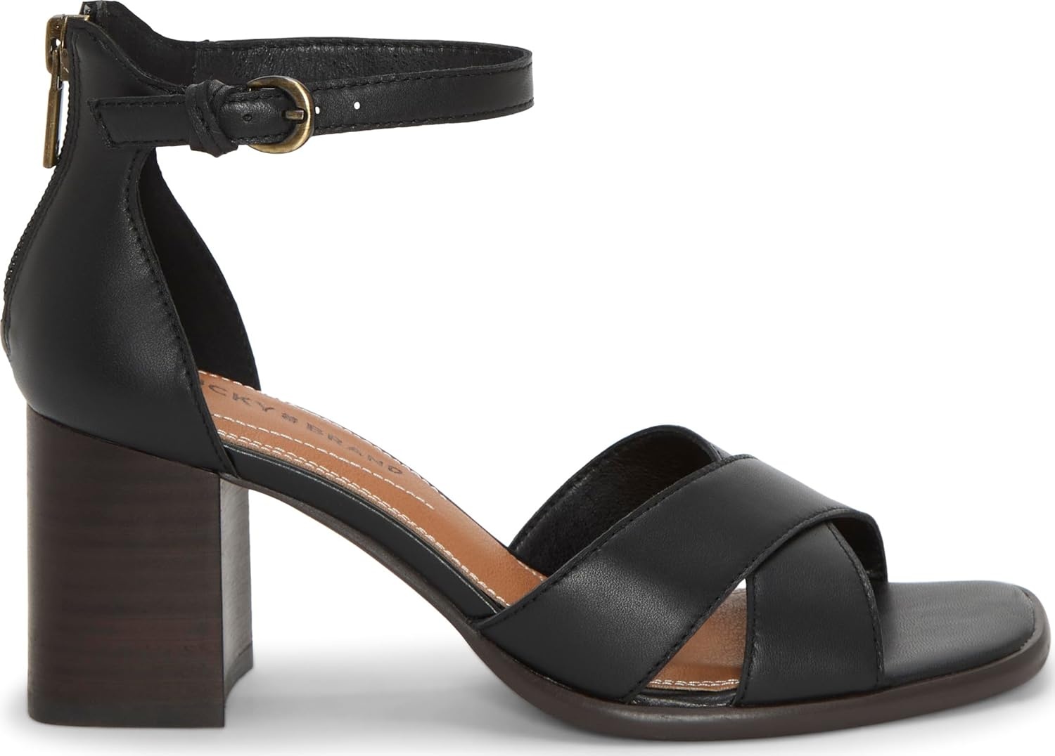 image:imageLucky Brand Herrika Cross Band High Heel SandalsBlack