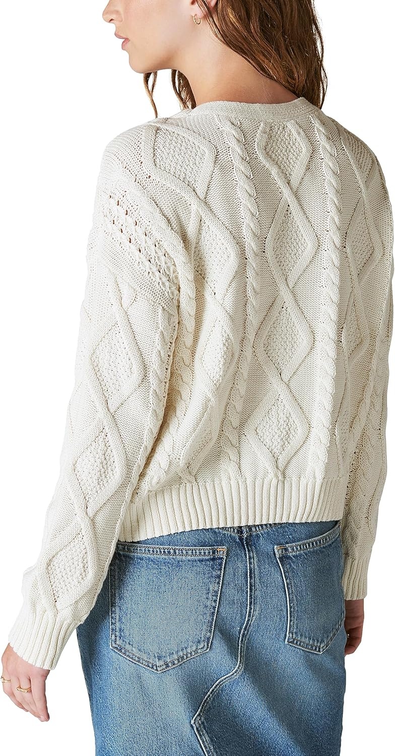 image:imageLucky Brand Cable Stitch CardiganCream