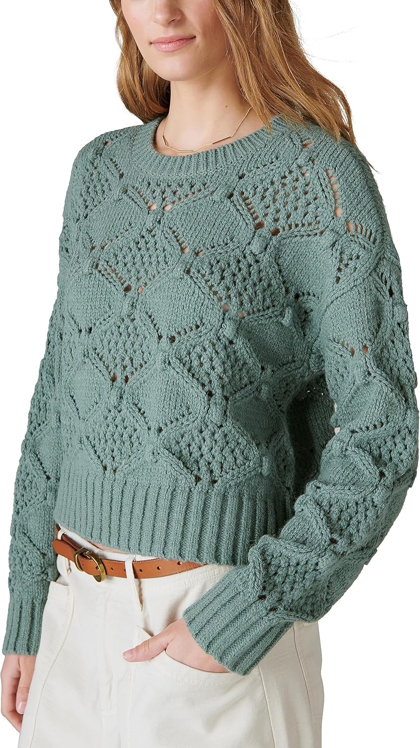 image:imageLucky Brand Open Stitch Pullover SweaterLaurel Wreath