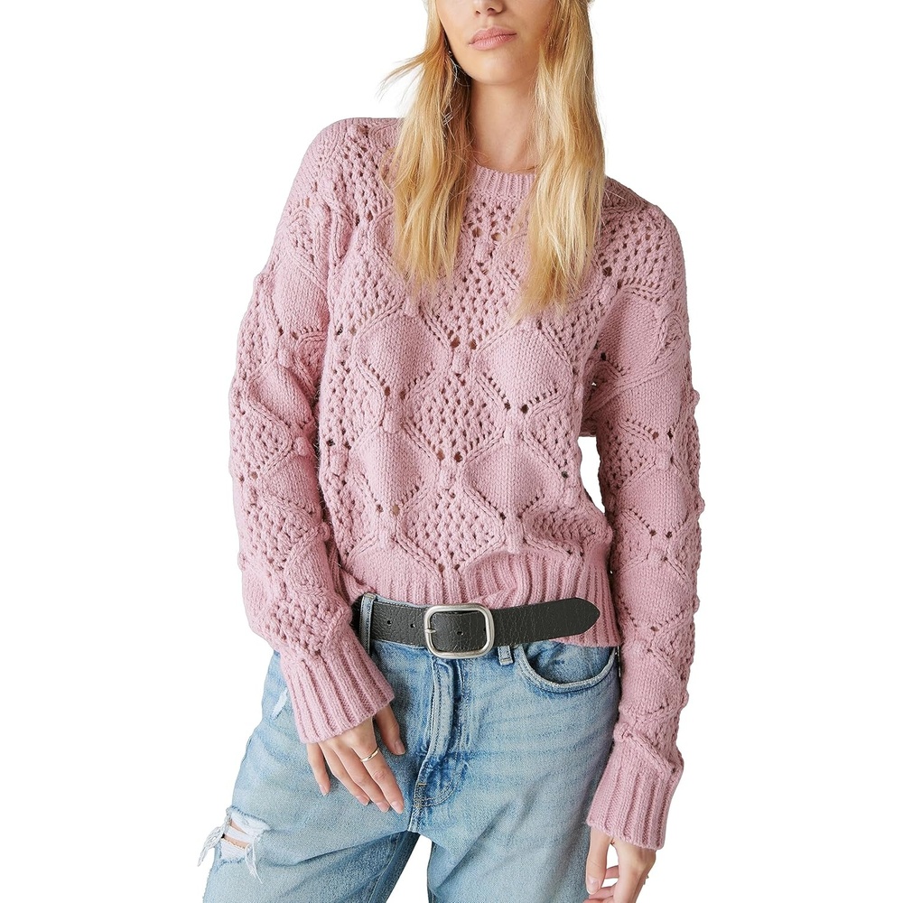 image:imageLucky Brand Open Stitch Pullover SweaterLilas