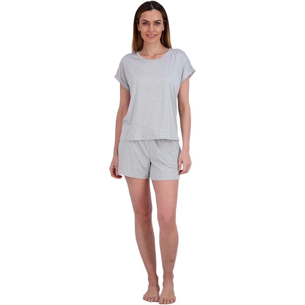 image:imageLucky Brand Womens 2 Piece Pajama Set Roll Sleeve Top amp Shorts Casual Sleepwear and Loungewear Cozy Soft PjsLight Heather Grey