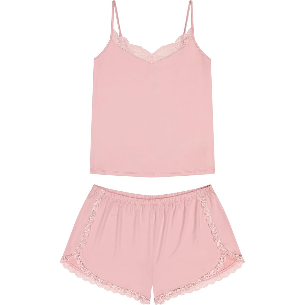 image:imageLucky Brand Womens Spaghetti Strap Tank amp Short Pajama Set 2Piece Lightweight Sleepwear amp Lounge Set with Relaxed FitCoral Blush Coral Pink