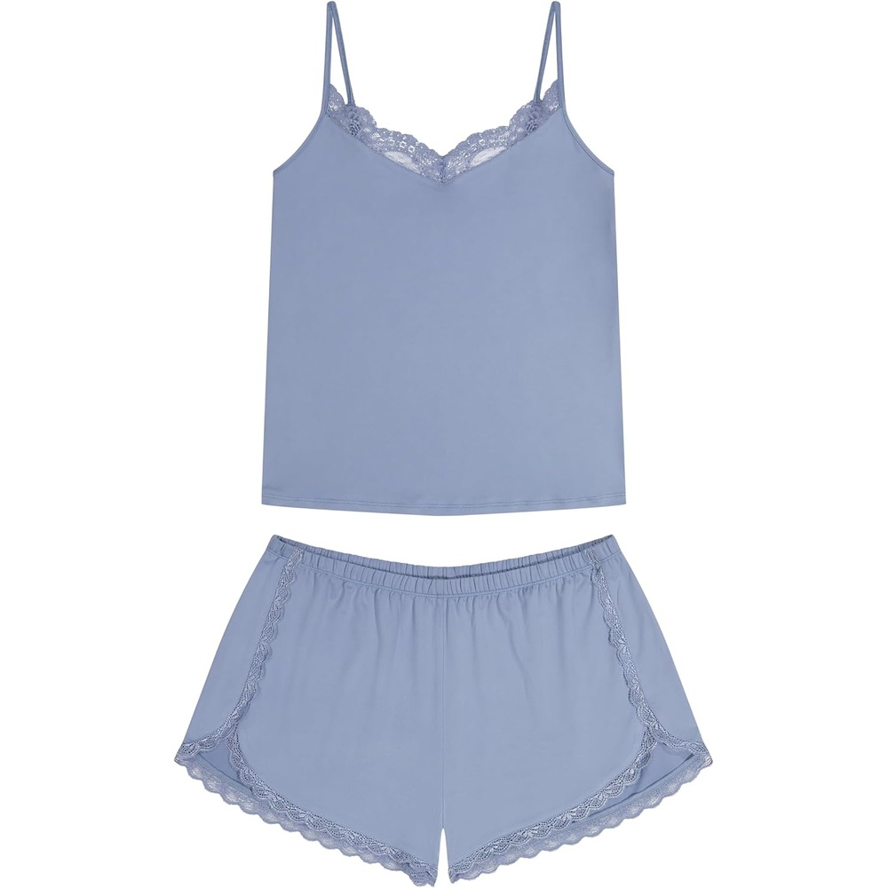 image:imageLucky Brand Womens Spaghetti Strap Tank amp Short Pajama Set 2Piece Lightweight Sleepwear amp Lounge Set with Relaxed FitRain Washed Grey