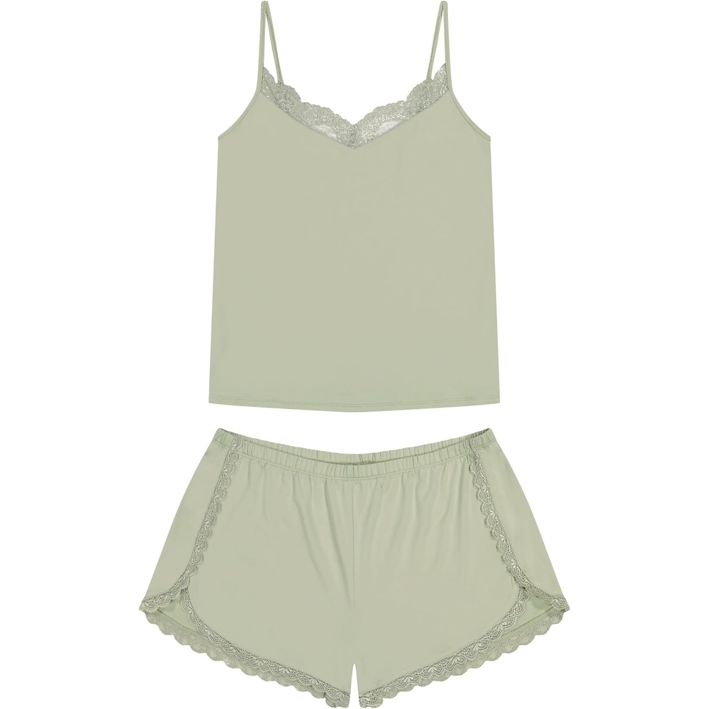 image:imageLucky Brand Womens Spaghetti Strap Tank amp Short Pajama Set 2Piece Lightweight Sleepwear amp Lounge Set with Relaxed FitSea Foam Green