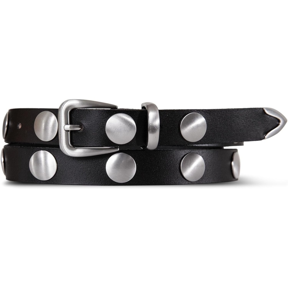 image:imageLucky Brand Womens Studded Leather Belt Stylish Classic Modern Jeans Pants Skirt DressOversized Studs Black