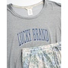 Lucky Brand Women’s 2 Piece Pajama Set, Roll Sleeve Top & Shorts, Casual Sleepwear and Loungewear, Cozy Soft Pjs(Aztec Ditsy Print)