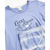 Lucky Brand Women’s 2 Piece Pajama Set, Roll Sleeve Top & Shorts, Casual Sleepwear and Loungewear, Cozy Soft Pjs(Blue Tie Dye)