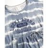 Lucky Brand Women’s 2 Piece Pajama Set, Roll Sleeve Top & Shorts, Casual Sleepwear and Loungewear, Cozy Soft Pjs(Ocean Tie Dye)