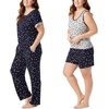 Lucky Brand Women’s Pajama Set – 4 Piece Sleep Shirt, Tank Top, Pajama Pants, Lounge Shorts (S-XL)(Stars)