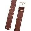 Lucky Brand Women’s Studded Leather Belt | Stylish | Classic | Modern | Jeans | Pants | Skirt | Dress(Wide Leather Studded – Brown)