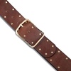 Lucky Brand Women’s Studded Leather Belt | Stylish | Classic | Modern | Jeans | Pants | Skirt | Dress(Wide Leather Studded – Brown)