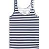 Lucky Brand Women’s Tank Top 2-Pack, Soft Cotton Blend Sleeveless Shirts for Everyday Wear, Layering or Lounging(Blue/Stripe Pack Stonewash Blue/Navy/Wht Stripe)