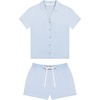 Lucky Brand Women’s Short Sleeve Top and Short Sleep Set 2-Piece, Soft Comfortable Pajama Set for Relaxed Nights and Lounging(Celestial Blue)