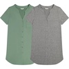 Lucky Brand Women’s Sleep Shirt Dress 2-Pack, Soft Comfortable Nightgown Style Sleepwear for Relaxed Nights and Lounging(Green Bay / Dark Heather Grey)