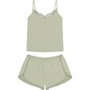 Lucky Brand Women’s Spaghetti Strap Tank & Short Pajama Set 2-Piece, Lightweight Sleepwear & Lounge Set with Relaxed Fit(Sea Foam (Green))