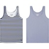 Lucky Brand Women’s Tank Top 2-Pack, Soft Cotton Blend Sleeveless Shirts for Everyday Wear, Layering or Lounging(Blue/Stripe Pack Stonewash Blue/Navy/Wht Stripe)