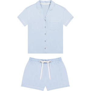 Lucky Brand Women’s Short Sleeve Top and Short Sleep Set 2-Piece, Soft Comfortable Pajama Set for Relaxed Nights and Lounging(Celestial Blue)