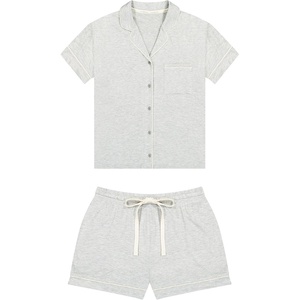 Lucky Brand Women’s Short Sleeve Top and Short Sleep Set 2-Piece, Soft Comfortable Pajama Set for Relaxed Nights and Lounging(Heather Grey)