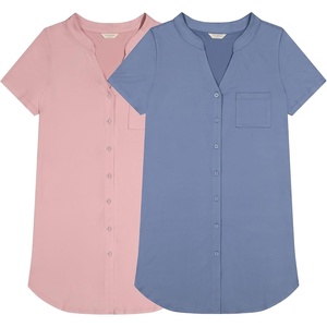 Lucky Brand Women’s Sleep Shirt Dress 2-Pack, Soft Comfortable Nightgown Style Sleepwear for Relaxed Nights and Lounging(Stonewash / Bleached Mauve)