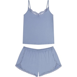 Lucky Brand Women’s Spaghetti Strap Tank & Short Pajama Set 2-Piece, Lightweight Sleepwear & Lounge Set with Relaxed Fit(Rain Washed (Grey))
