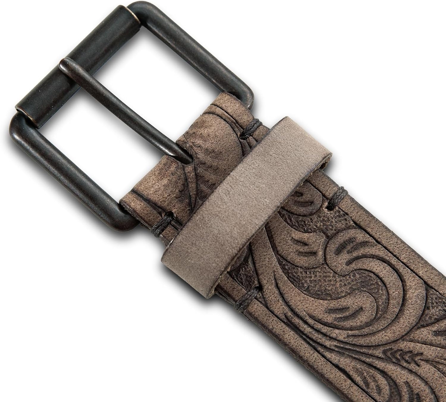 image:imageLucky Brand Mens Genuine Leather Belt Classic Casual Everyday Western American Heritage Metal BuckleWestern Embossed Brown
