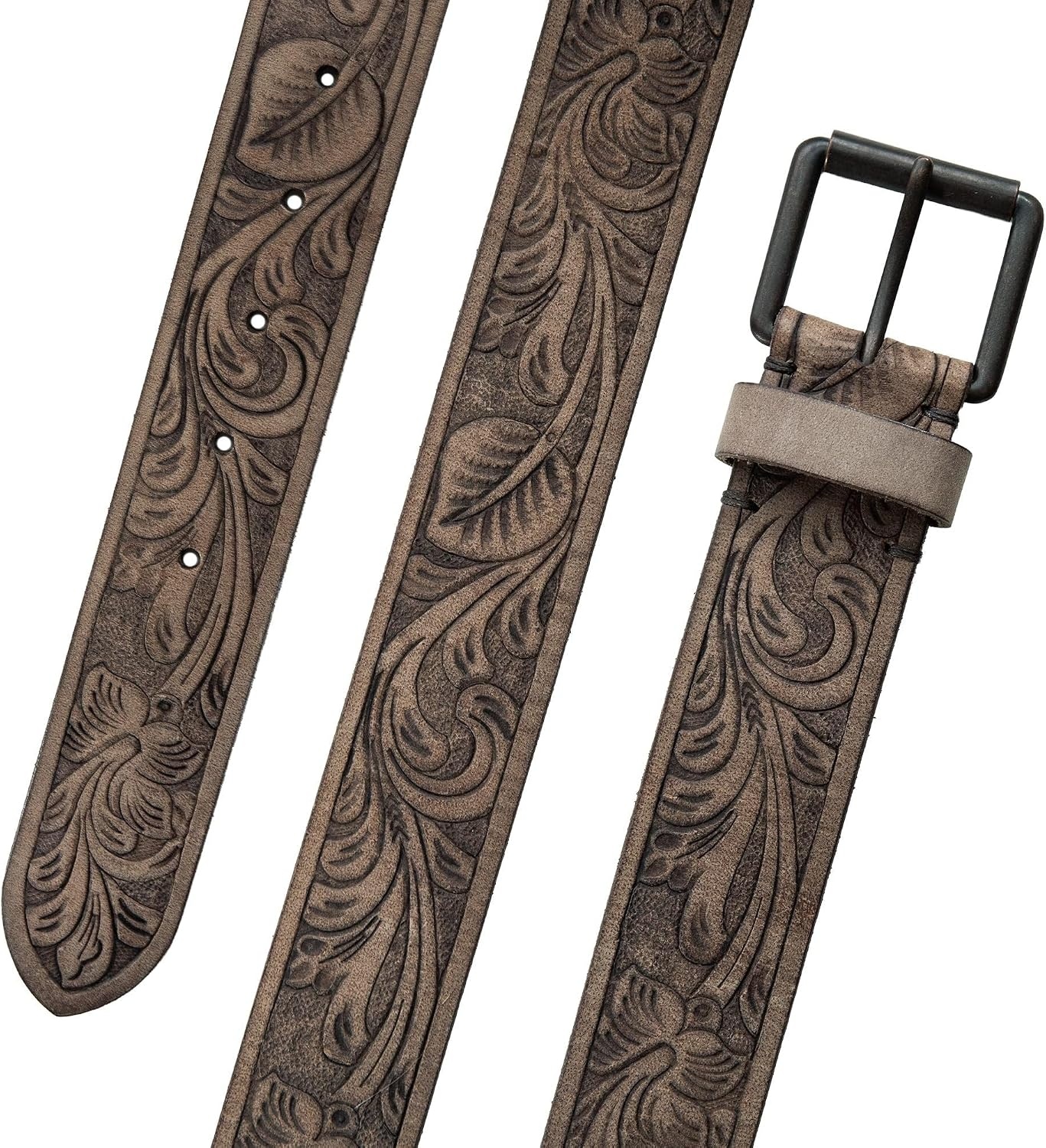 image:imageLucky Brand Mens Genuine Leather Belt Classic Casual Everyday Western American Heritage Metal BuckleWestern Embossed Brown